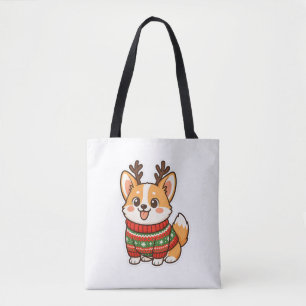 Bolsa Tote Camisa de Natal Feia de Corgi Bonito Suéter de Fes