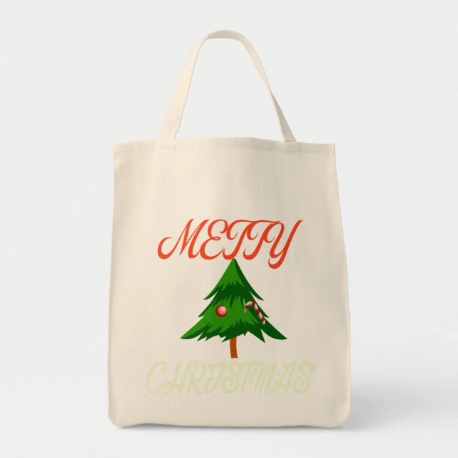 Bolsa Tote Camisa de Natal Feliz - Gráfico Festivo Feriado (Frente)