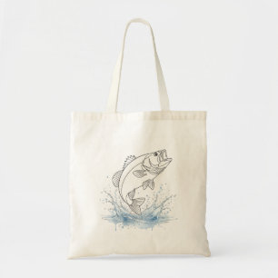 Bolsa Tote Camisa de presente para amantes de pesca com arte