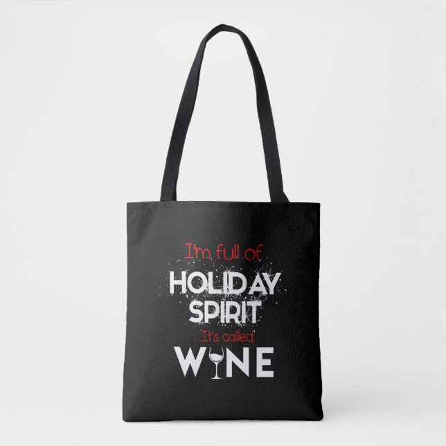 Bolsa Tote Camisa de Vinho de Natal - Papais noeis de Natal (Frente)