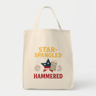 Bolsa Tote "Camisa Estrelada e Martelada – Camiseta Engraçada