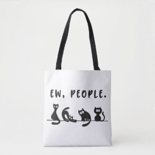 Bolsa Tote Camisa-gato-preto, mulheres engraçadas, novo gato-