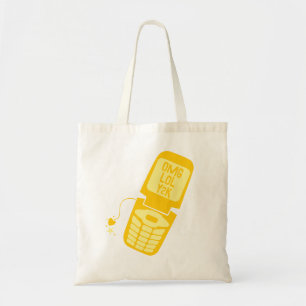 Bolsa Tote Camisa T do Telefone do Sacudir Amarelo Retroativo