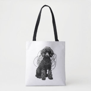 Bolsa Tote Camisa T Premium de Poodle Negra