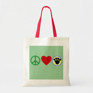 Bolsa Tote Camisas das patas T do filhote de cachorro do amor