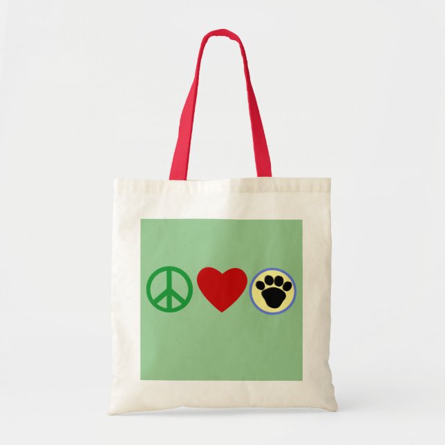 Bolsa Tote Camisas das patas T do filhote de cachorro do amor (Frente)