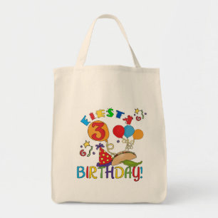 Bolsa Tote Camisas de aniversário de 3 anos Fiesta e presente