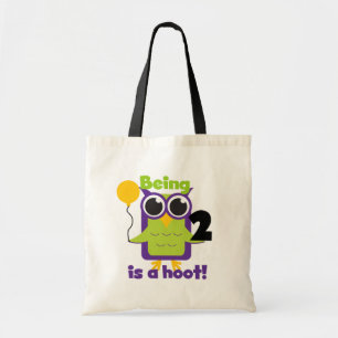 Bolsa Tote Camisas de segundo aniversário de Hoot Owl e prese
