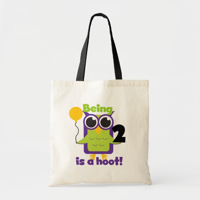 Bolsa Tote Camisas de segundo aniversário de Hoot Owl e prese (Frente)