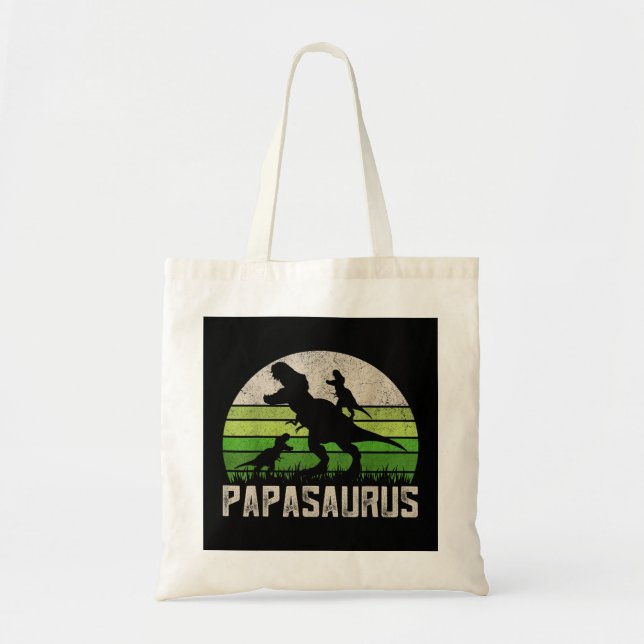 Bolsa Tote Camisas de vovô engraçadas, Papasauro Dinossauro 2 (Frente)