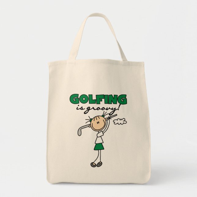 Bolsa Tote Camisas e Presentes Golfing é Groovy (Frente)