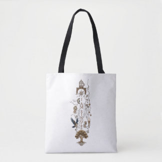 Bolsa Tote Camiseta Artística com Simbolismo Zen Minimalista)