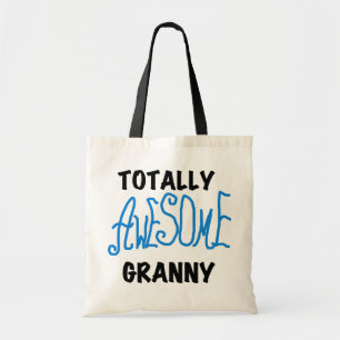 Bolsa Tote Camiseta azul e presentes da avó totalmente impres