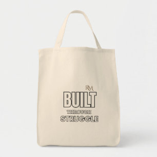 Bolsa Tote Camiseta Citação Construída Através da Luta Moti