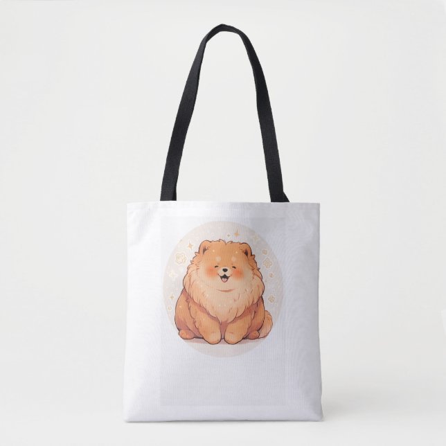 Bolsa Tote Camiseta Clássica Chow Adorável (7) (Frente)