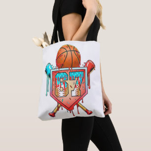 Bolsa Tote Camiseta de Basquete de Beisebol Número 67 Drip Es