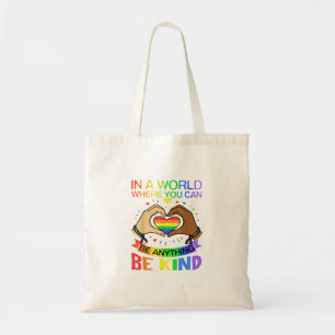 Bolsa Tote Camiseta de Conscientização da Igualdade do Arco-í