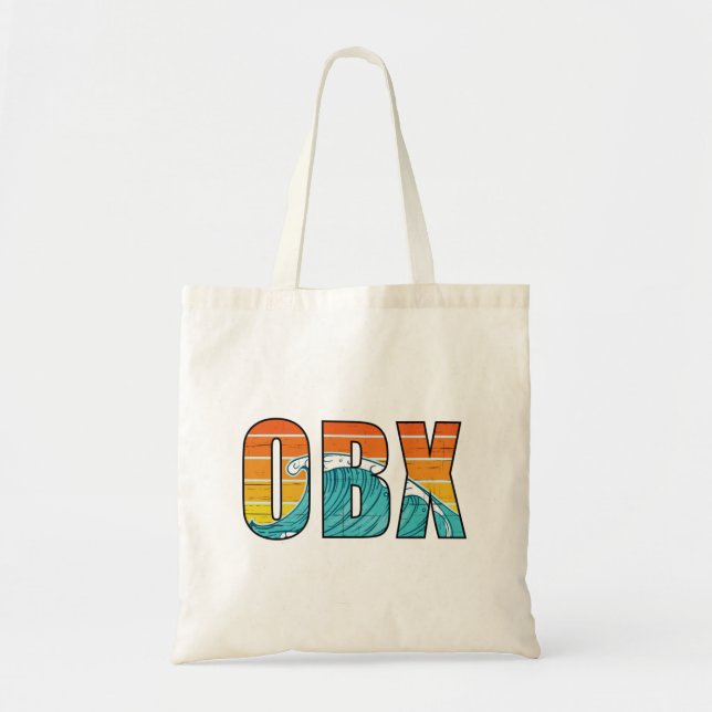 Bolsa Tote Camiseta de Surf Outer Banks Carolina do Norte (Frente)