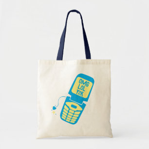 Bolsa Tote Camiseta de telefone flip Retro Blue