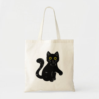 Bolsa Tote Camiseta do Dia das Bruxas de Gato Negro