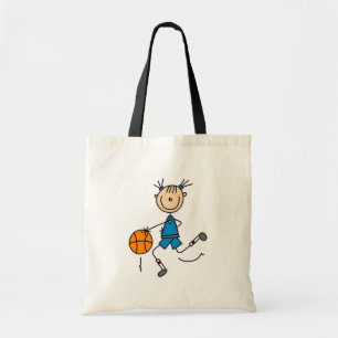 Bolsa Tote Camiseta e presentes azuis do basquetebol das