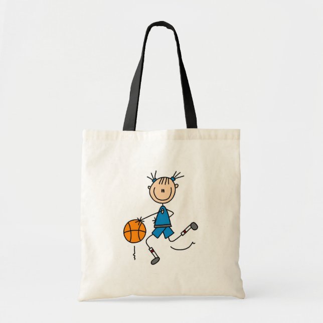 Bolsa Tote Camiseta e presentes azuis do basquetebol das (Frente)