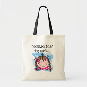 Bolsa Tote Camiseta e presentes da irmã mais velha do mundo