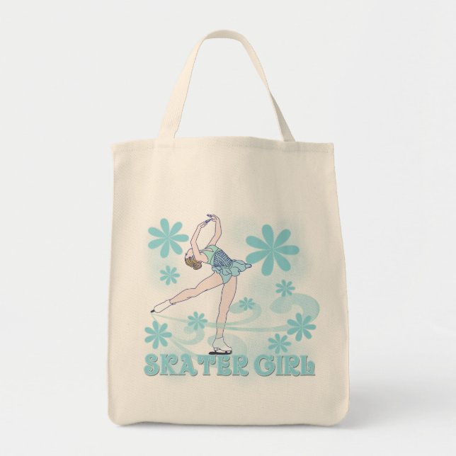 Bolsa Tote Camiseta e presentes da menina do patinador (Frente)