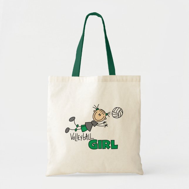 Bolsa Tote Camiseta e presentes da menina do voleibol (Frente)