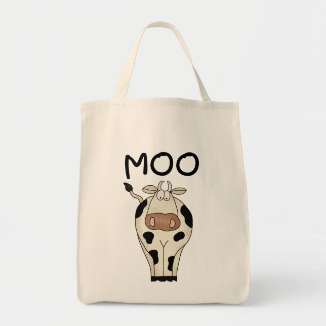 Bolsa Tote Camiseta e presentes da vaca do MOO (Frente)