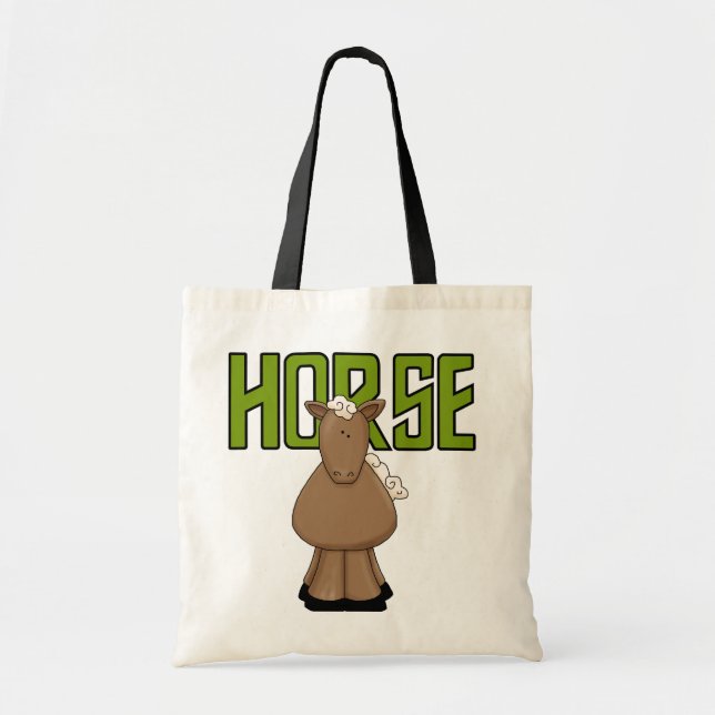 Bolsa Tote Camiseta e presentes do cavalo (Frente)