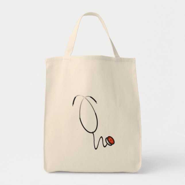 Bolsa Tote Camiseta e presentes do estetoscópio (Frente)