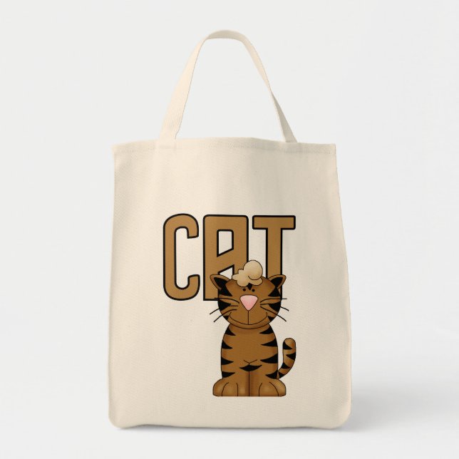 Bolsa Tote Camiseta e presentes do gato (Frente)