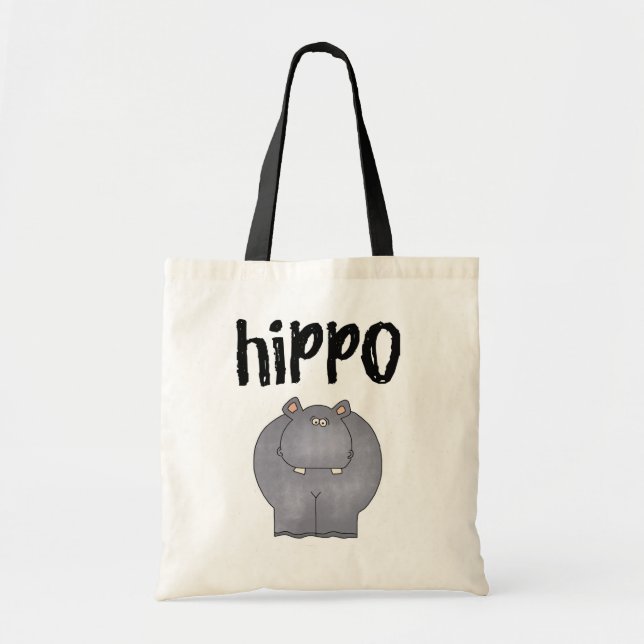Bolsa Tote Camiseta e presentes do hipopótamo (Frente)
