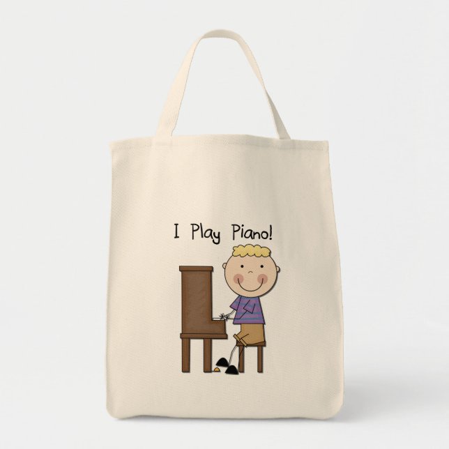 Bolsa Tote Camiseta e presentes do jogador de piano (Frente)