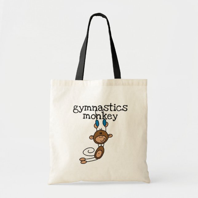 Bolsa Tote Camiseta e presentes do macaco da ginástica (Frente)