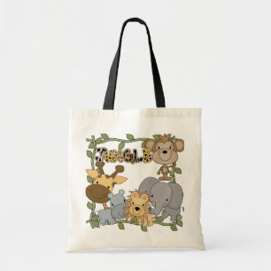 Bolsa Tote Camiseta e presentes dos animais da selva do bebê