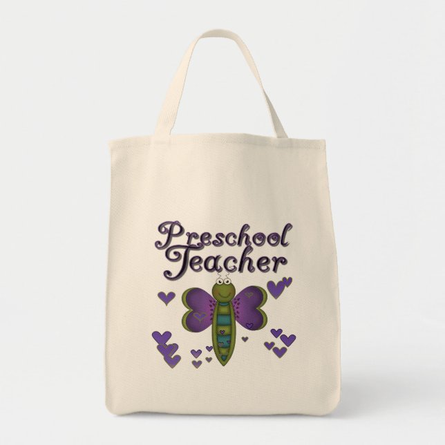 Bolsa Tote Camiseta e presentes prées-escolar do professor da (Frente)