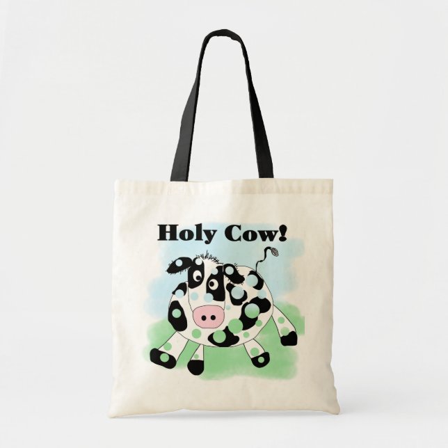 Bolsa Tote Camiseta e presentes santamente da vaca (Frente)