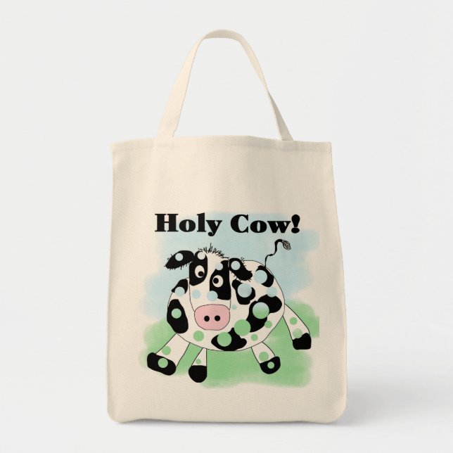 Bolsa Tote Camiseta e presentes santamente da vaca (Frente)