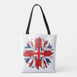 Bolsa Tote Camiseta Feminina do Sol da Bandeira Britânica com