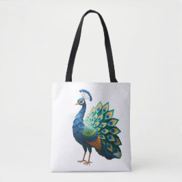 Bolsa Tote Camiseta feminina Pavão de origami
