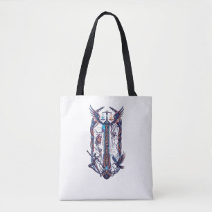 Bolsa Tote Camiseta Gráfica Futurista Cibernética "Transforma