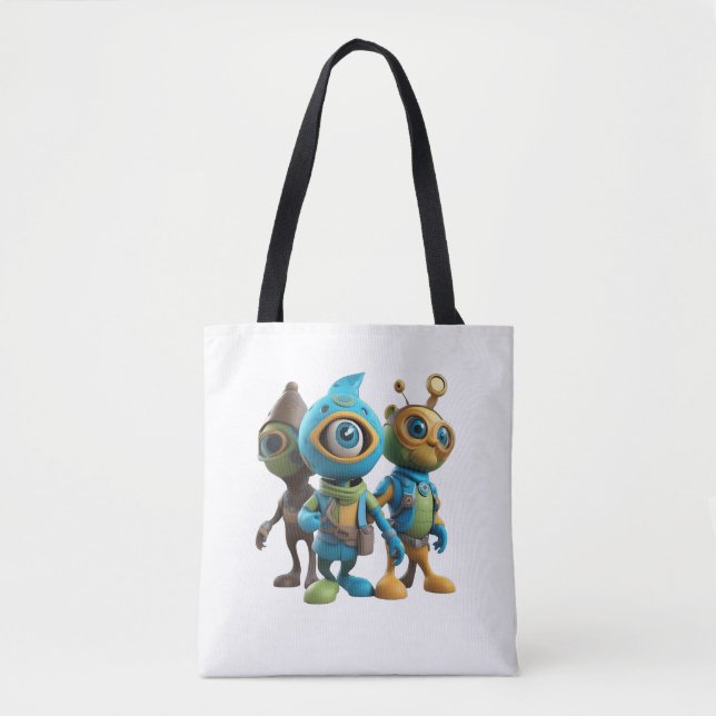Bolsa Tote Camiseta-T Malhada 3D - Desi Reprodutivo E Vibrant (Frente)