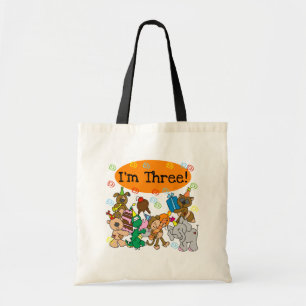 Bolsa Tote Camisetas aniversário de 3 anos de animais de fest
