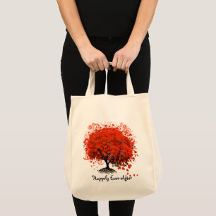 Bolsa Tote Camisetas de Casamento de Árvore Vermelha, Present
