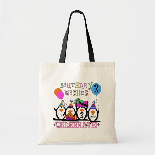 Bolsa Tote Camisetas e presentes aniversário de 3 anos de pin (Frente)