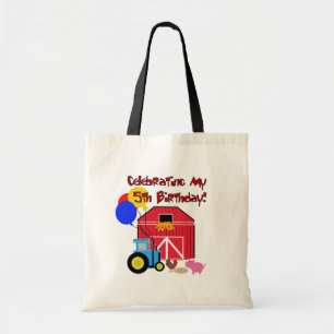 Bolsa Tote Camisetas e presentes de aniversário de 5 fazenda 