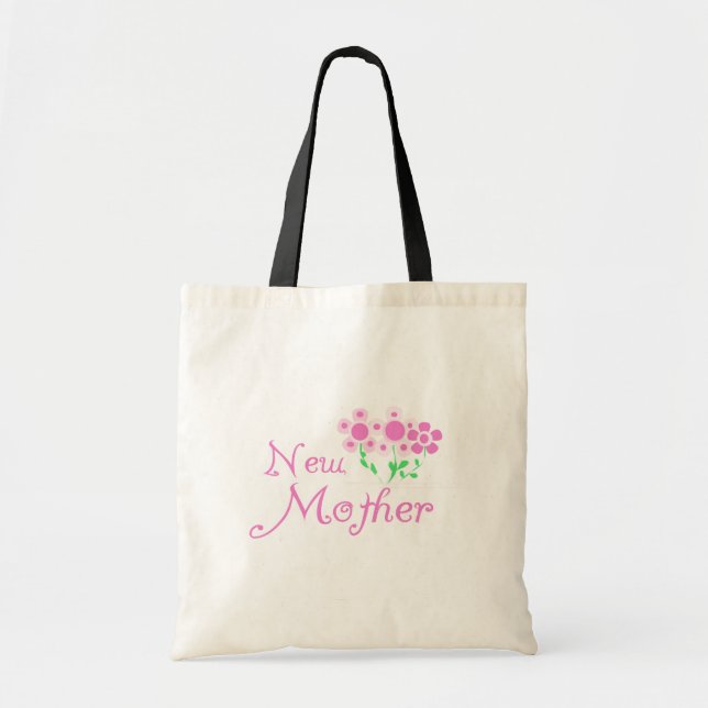 Bolsa Tote Camisetas e presentes de flores rosa-novas (Frente)
