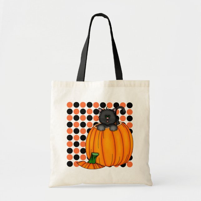 Bolsa Tote Camisetas e presentes de gato do Halloween (Frente)